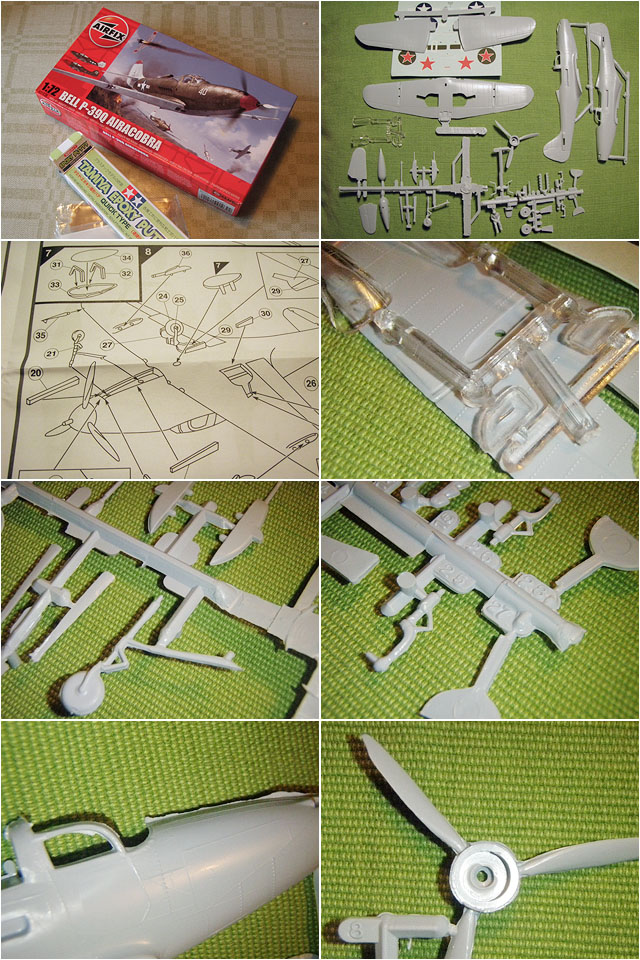 Photographs of Airfix's 1:72 Airacobra kit